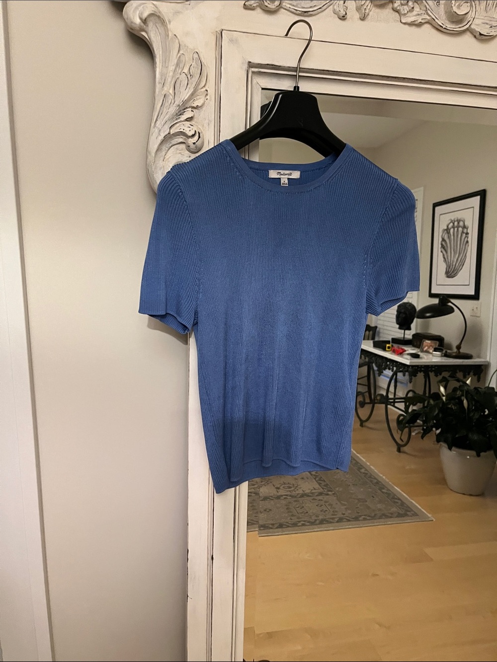 Madewell Celeste blue micro rib sweater